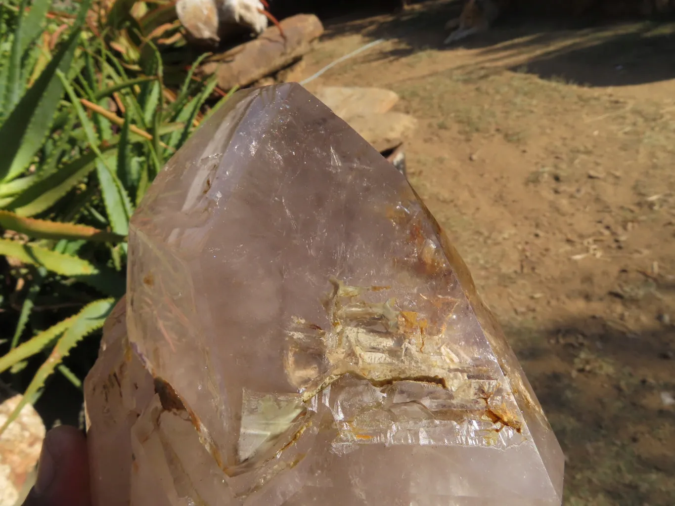 Polished Cascading Smokey Window Amethyst Quartz Crystal x 1 From Akansobe, Madagascar