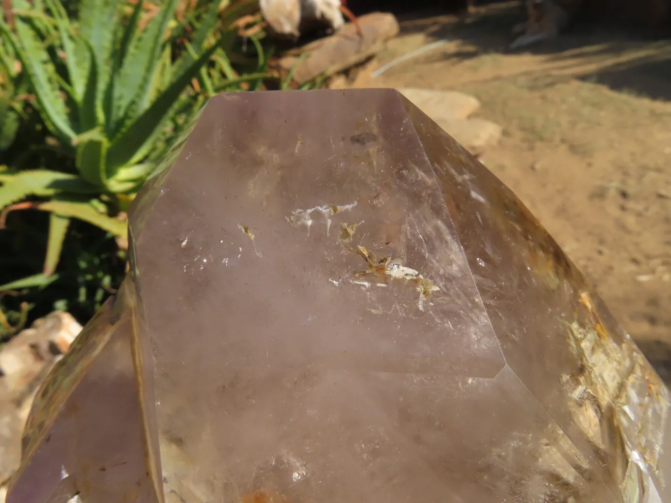 Polished Cascading Smokey Window Amethyst Quartz Crystal x 1 From Akansobe, Madagascar