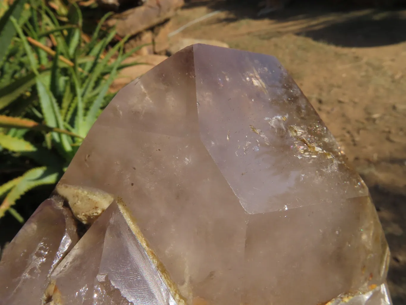 Polished Cascading Smokey Window Amethyst Quartz Crystal x 1 From Akansobe, Madagascar