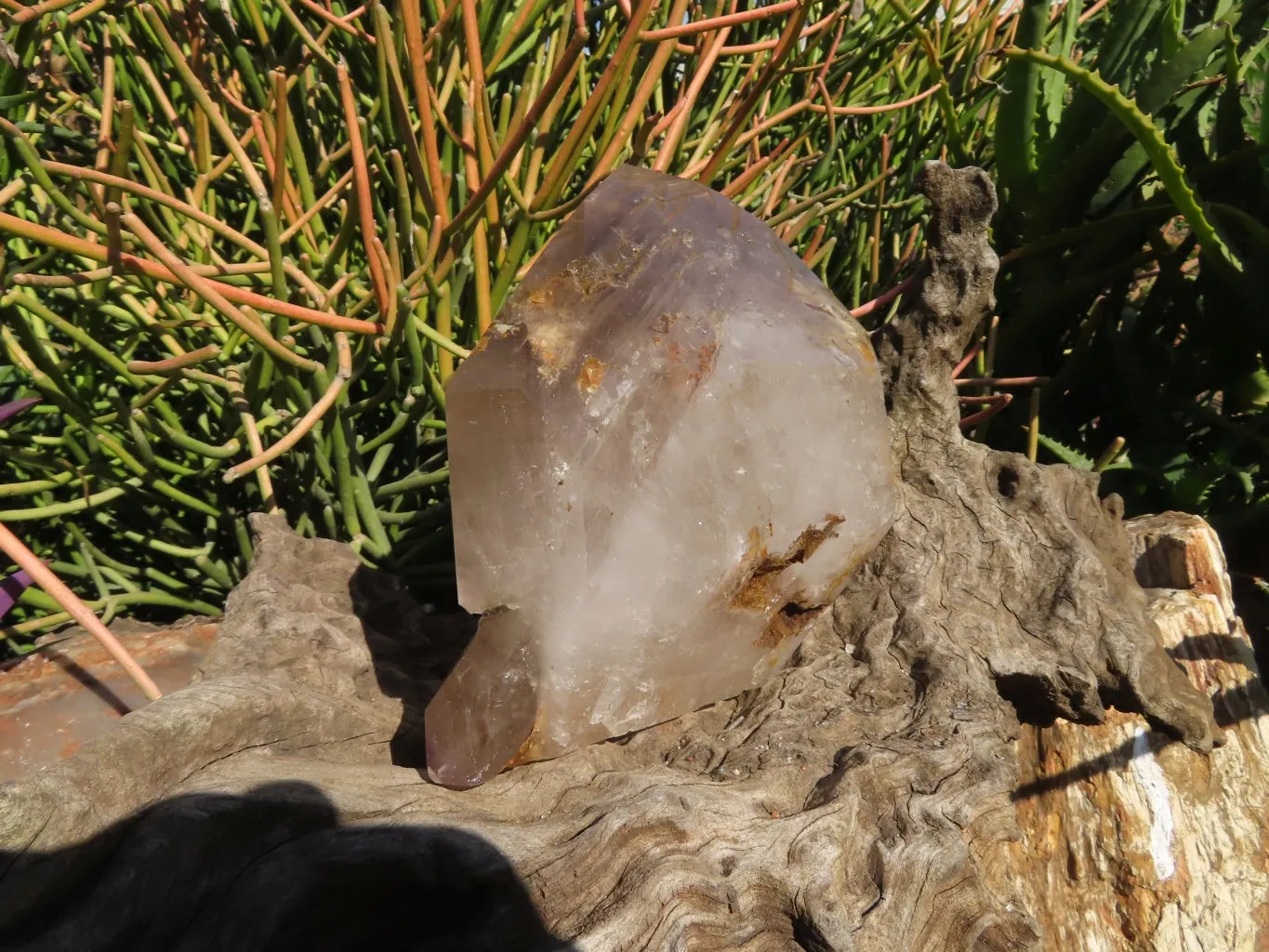 Polished Cascading Smokey Window Amethyst Quartz Crystal x 1 From Akansobe, Madagascar