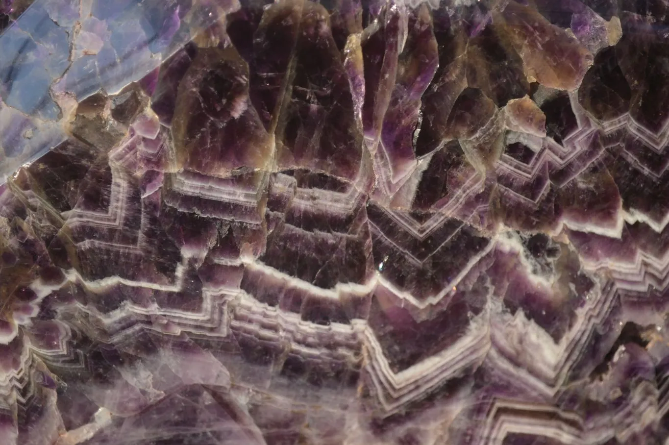 Polished Chevron Amethyst Point With Geode Vugs x 1 From Zambia