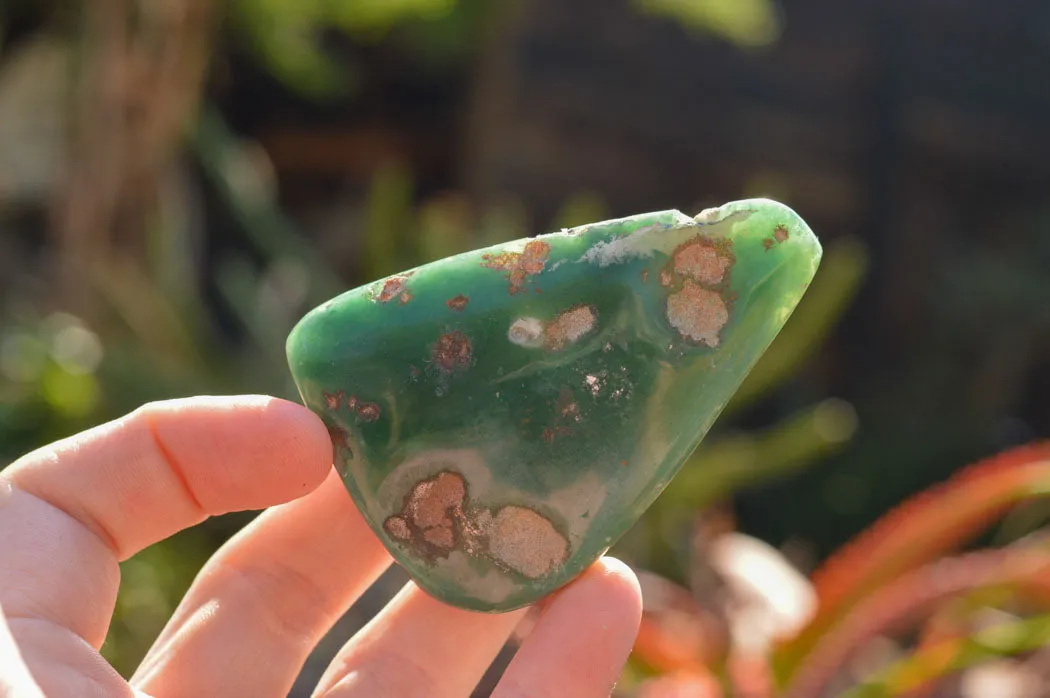 Polished Emerald Mtorolite Galet-Palm Stones x 12 From Mutorashanga, Zimbabwe