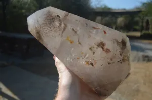 Polished Extra Large Smokey Window Quartz Crystal x 1 From Madagascar