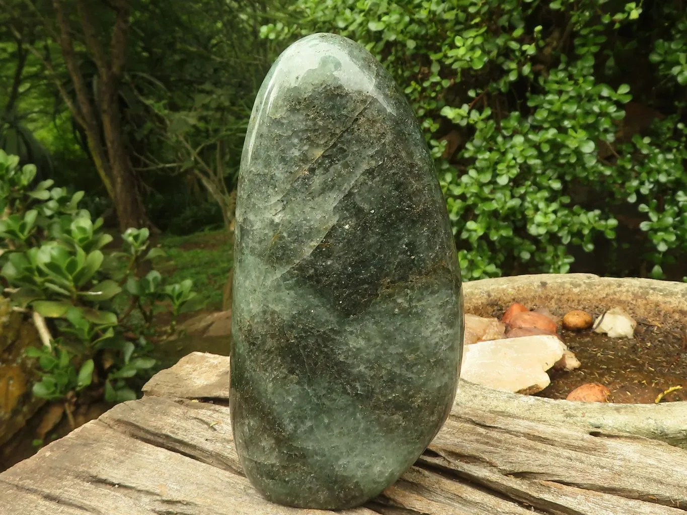 Polished Green Fuchsite Quartz Standing Free Form  x 1 From Madagascar