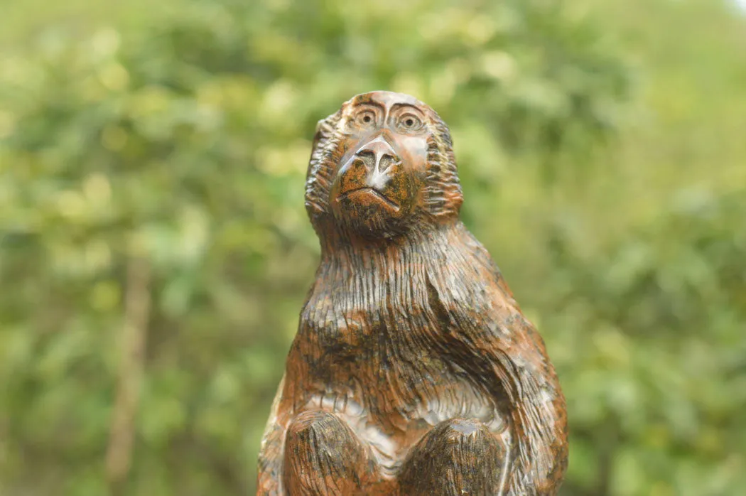 Polished Hand Carved Verdite Baboon Sculpture x 1 From Zimbabwe