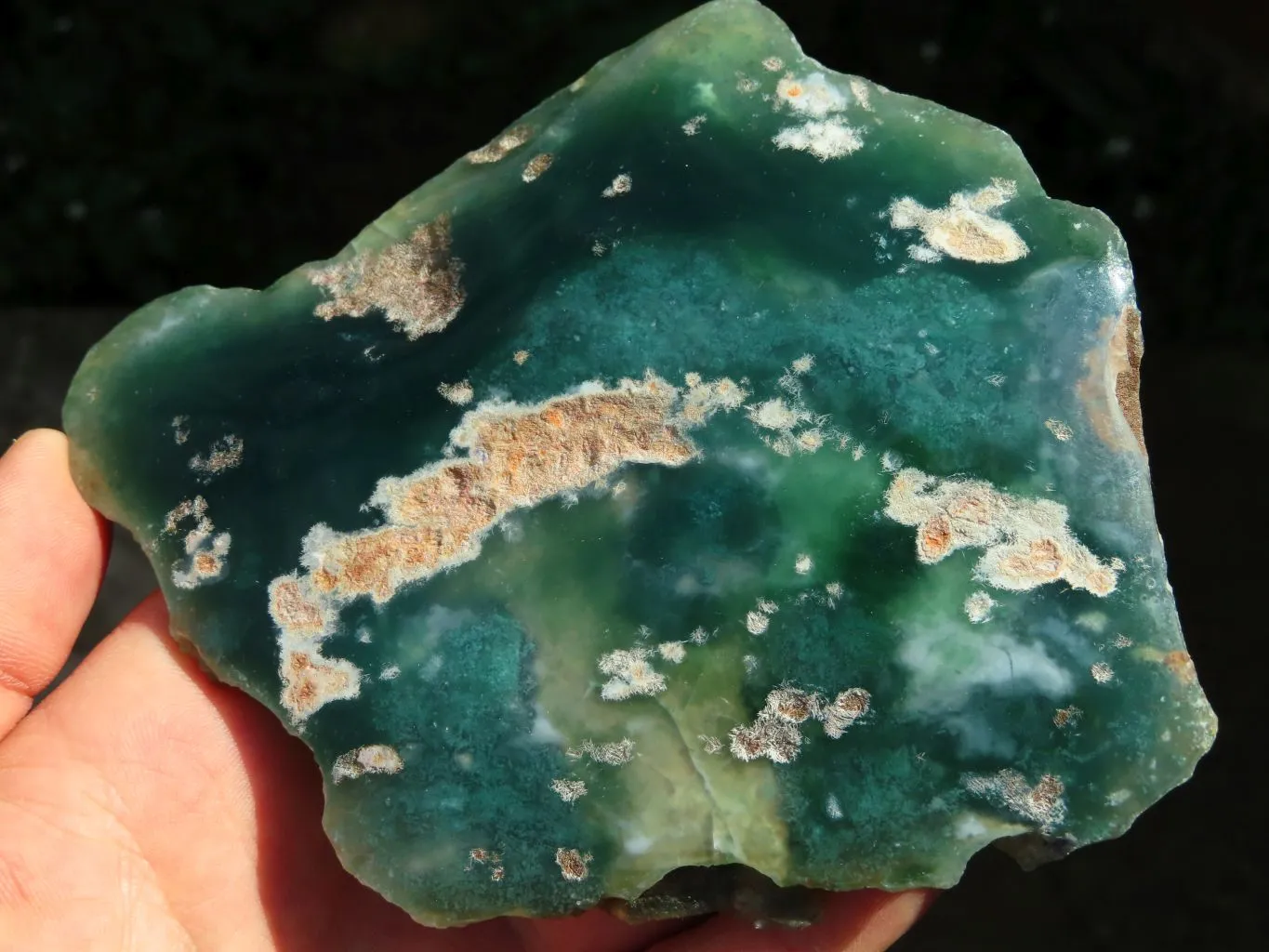 Polished On One Side Emerald Mtorolite Plates x 3 From Mutorashanga, Zimbabwe