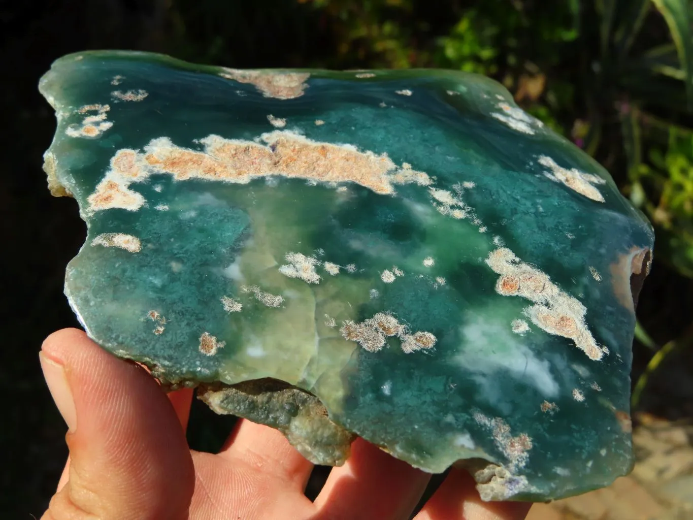 Polished On One Side Emerald Mtorolite Plates x 3 From Mutorashanga, Zimbabwe