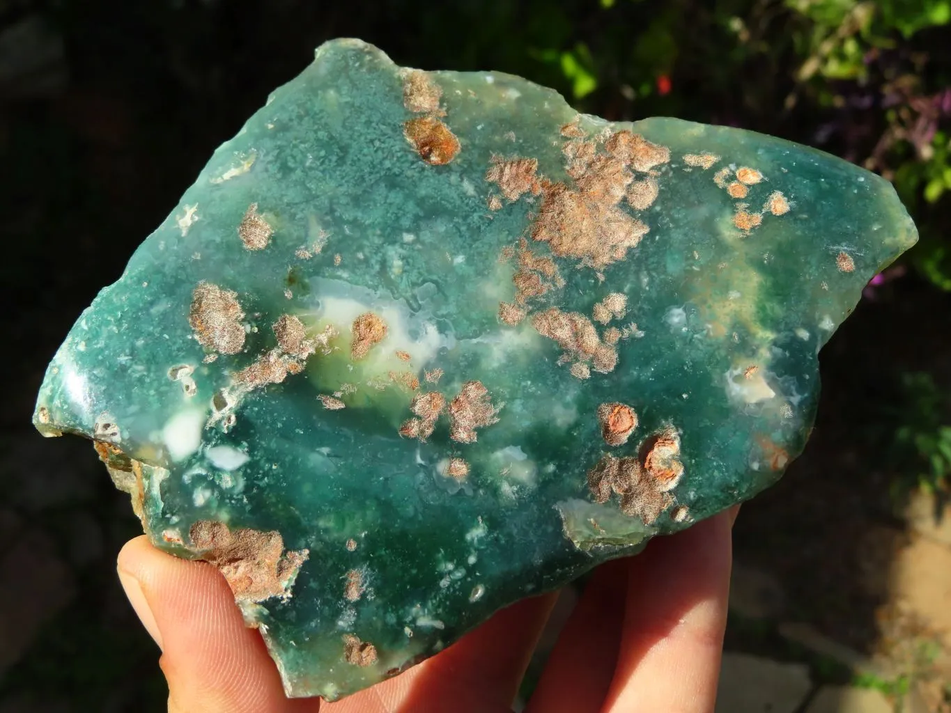 Polished On One Side Emerald Mtorolite Plates x 3 From Mutorashanga, Zimbabwe