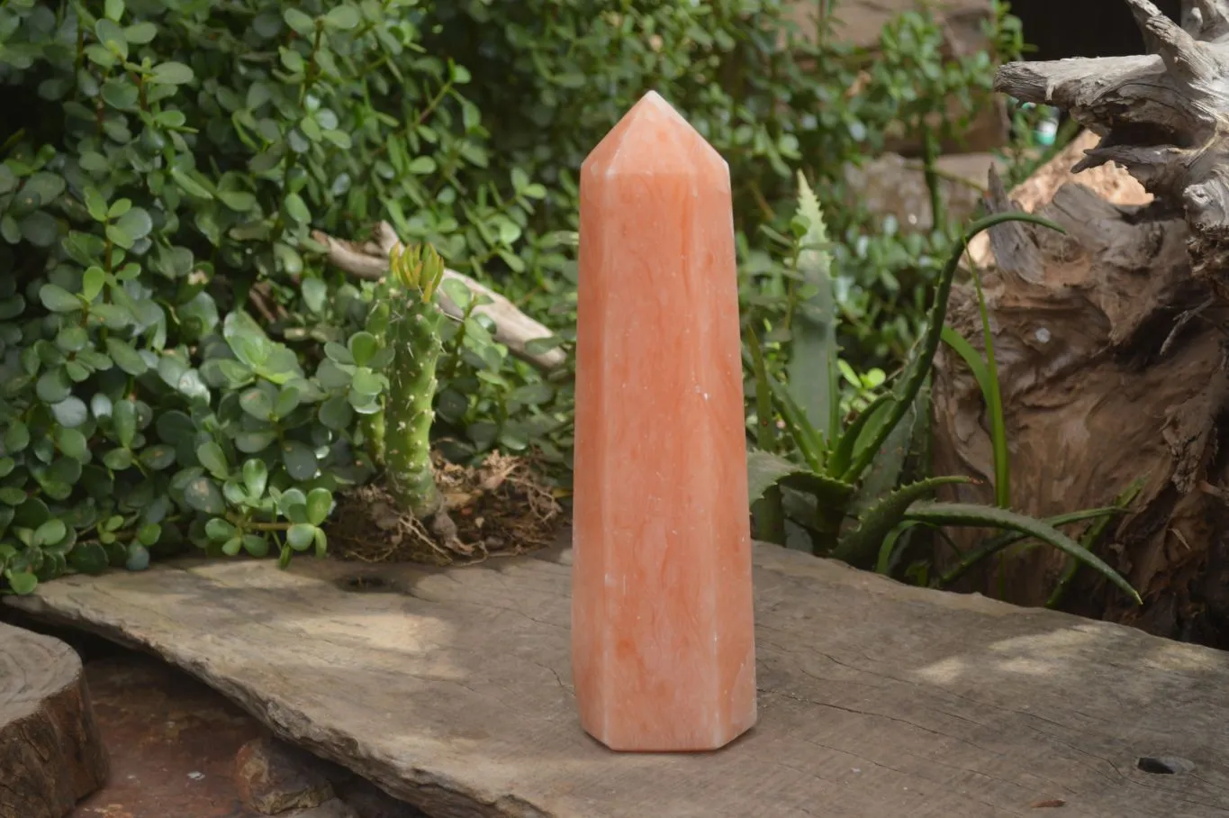 Polished Orange Twist Calcite Tower x 1 From Maevantanana, Madagascar