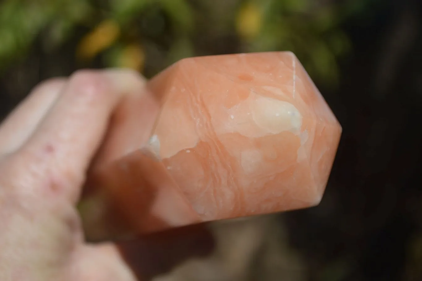 Polished Orange Twist Calcite Tower x 1 From Maevantanana, Madagascar