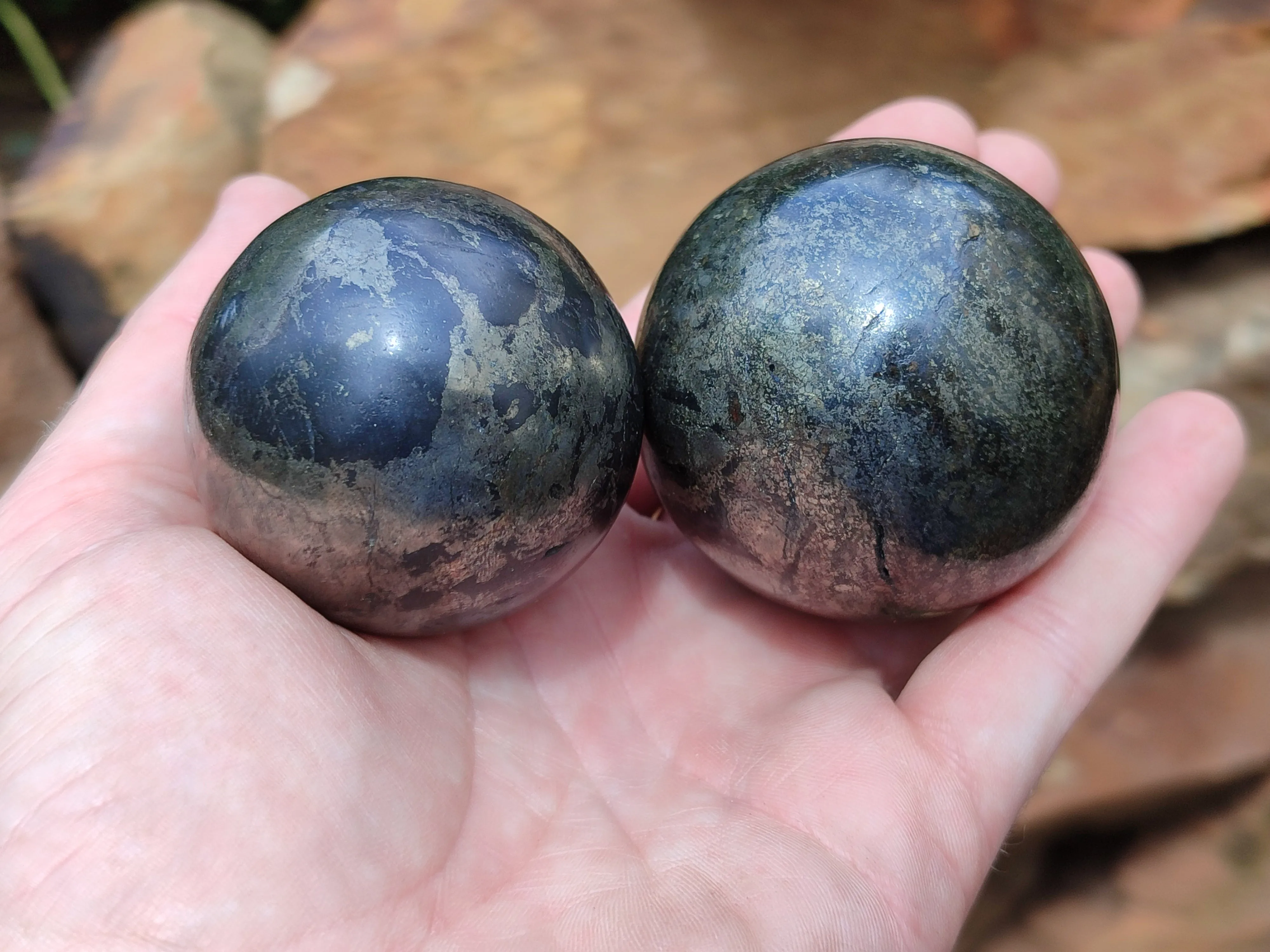 Polished Pharaoh Stone Spheres x 6 From Zimbabwe