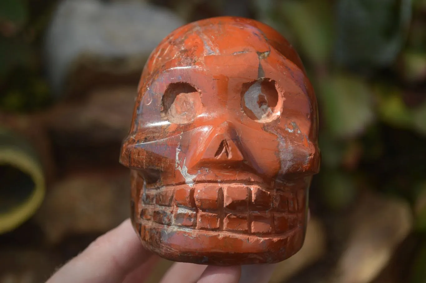 Polished Red Jasper Skull Carving  x 1 From Madagascar