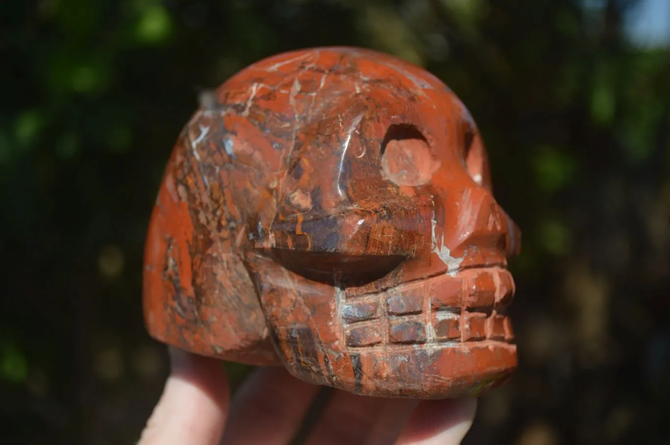 Polished Red Jasper Skull Carving  x 1 From Madagascar