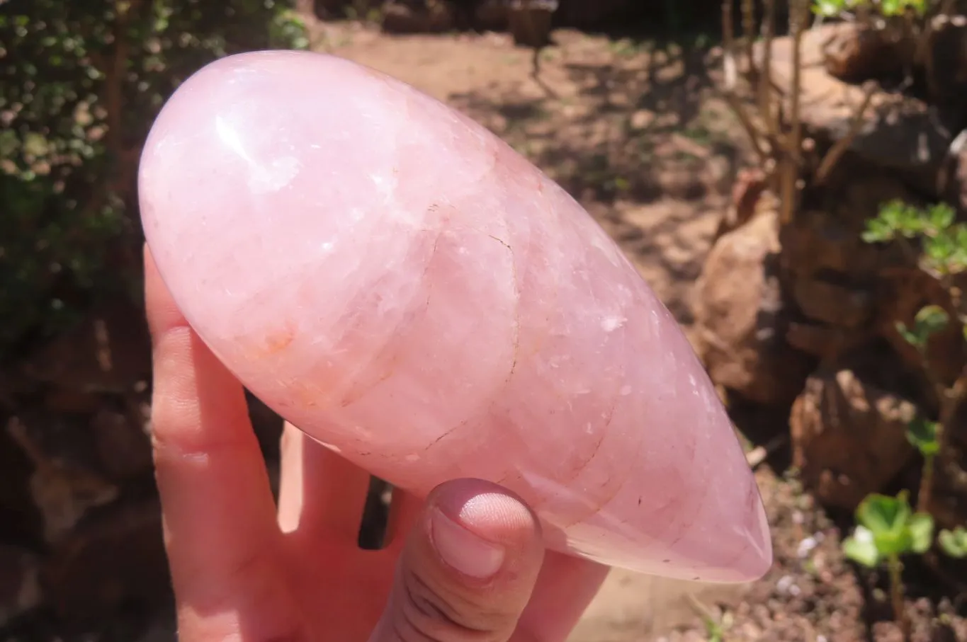 Polished Rose Quartz Gemstone Heart x 1 From Madagascar