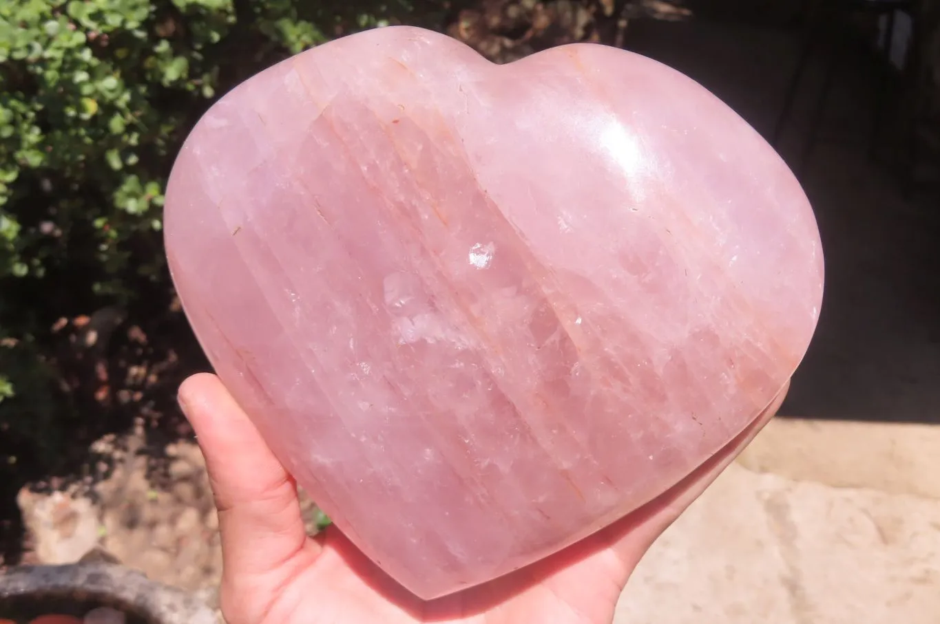 Polished Rose Quartz Gemstone Heart x 1 From Madagascar