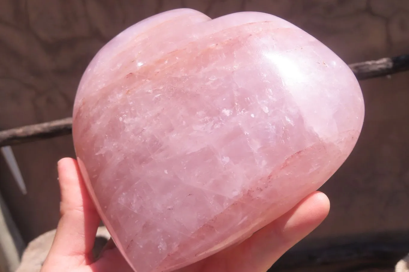 Polished Rose Quartz Gemstone Heart x 1 From Madagascar