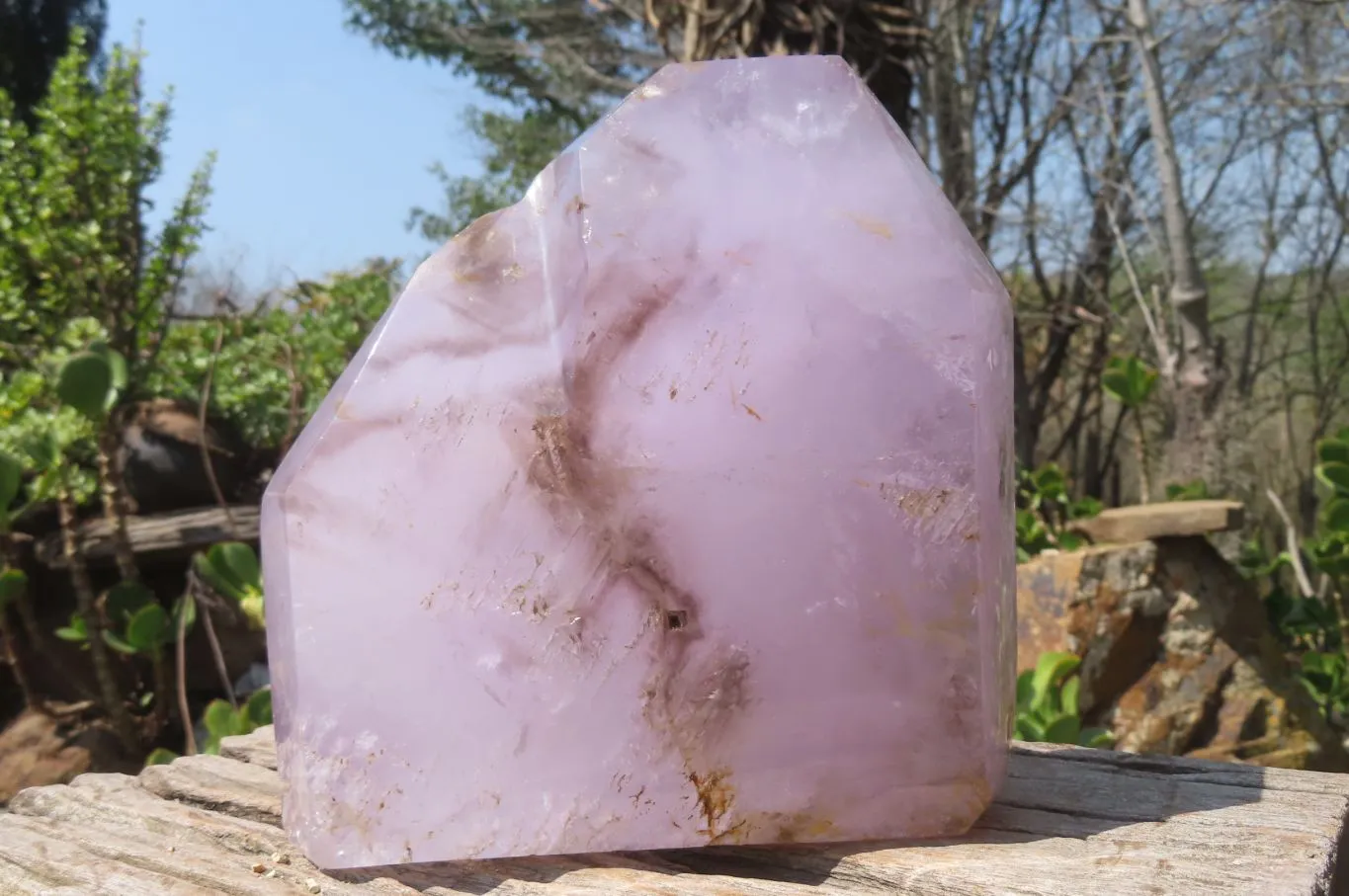 Polished Smokey Amethyst Window Quartz Crystal x 1 From Madagascar