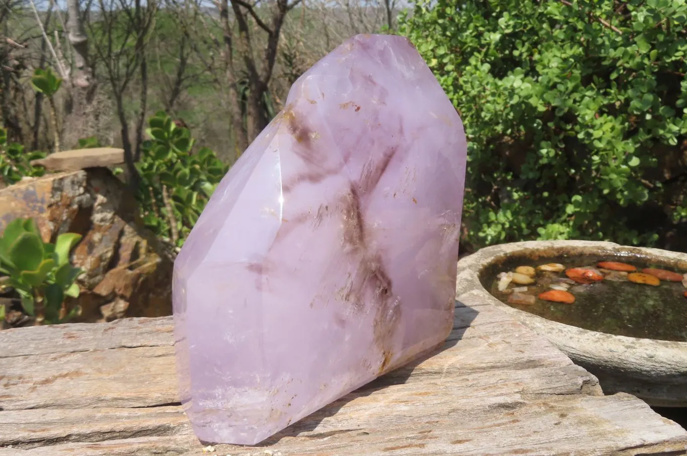 Polished Smokey Amethyst Window Quartz Crystal x 1 From Madagascar