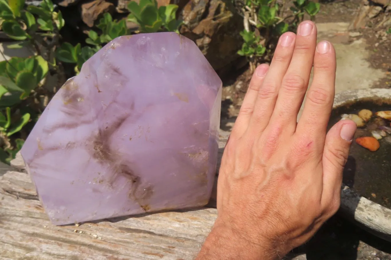 Polished Smokey Amethyst Window Quartz Crystal x 1 From Madagascar