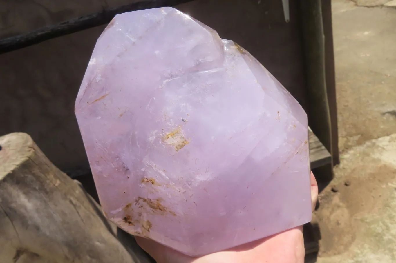 Polished Smokey Amethyst Window Quartz Crystal x 1 From Madagascar