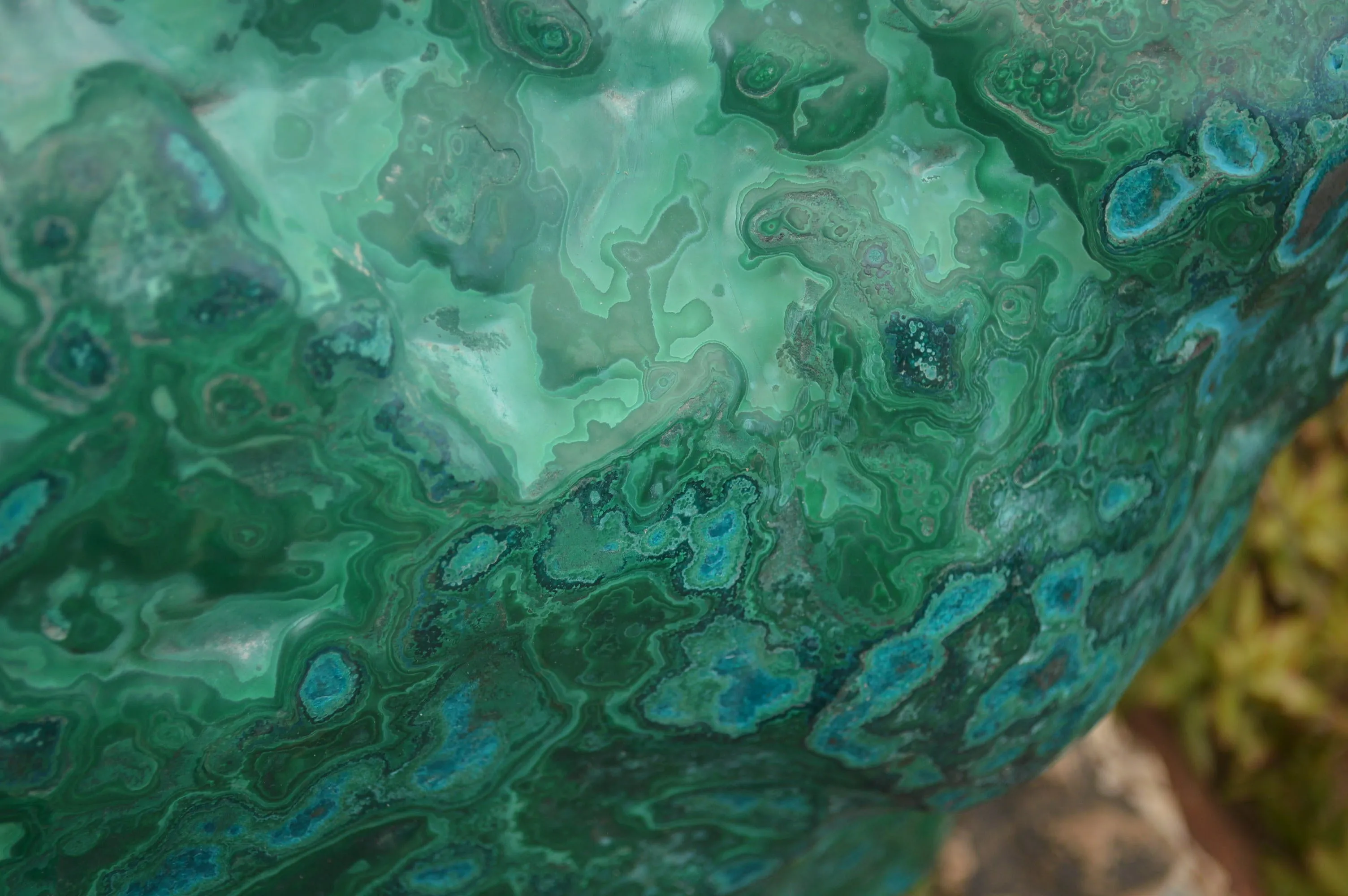 Polished XXL Malacholla (Chrysocolla & Malachite) Standing Display Piece  x 1 From Congo