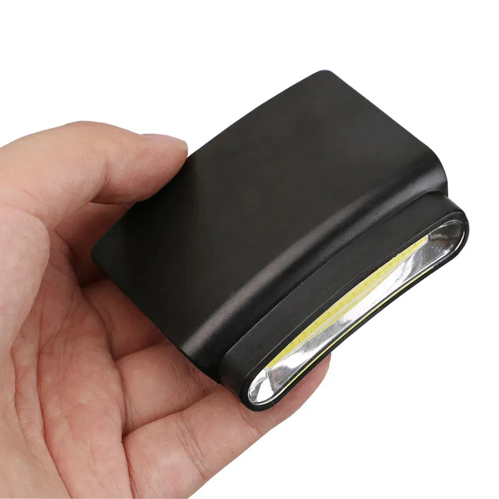 Portable Headlamp Clip on Cap Lamps LED COB Mini Flashlight Outdoor Head Light Use 3*AAA Battery