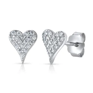 PRECIOUS HEART STUDS, SILVER