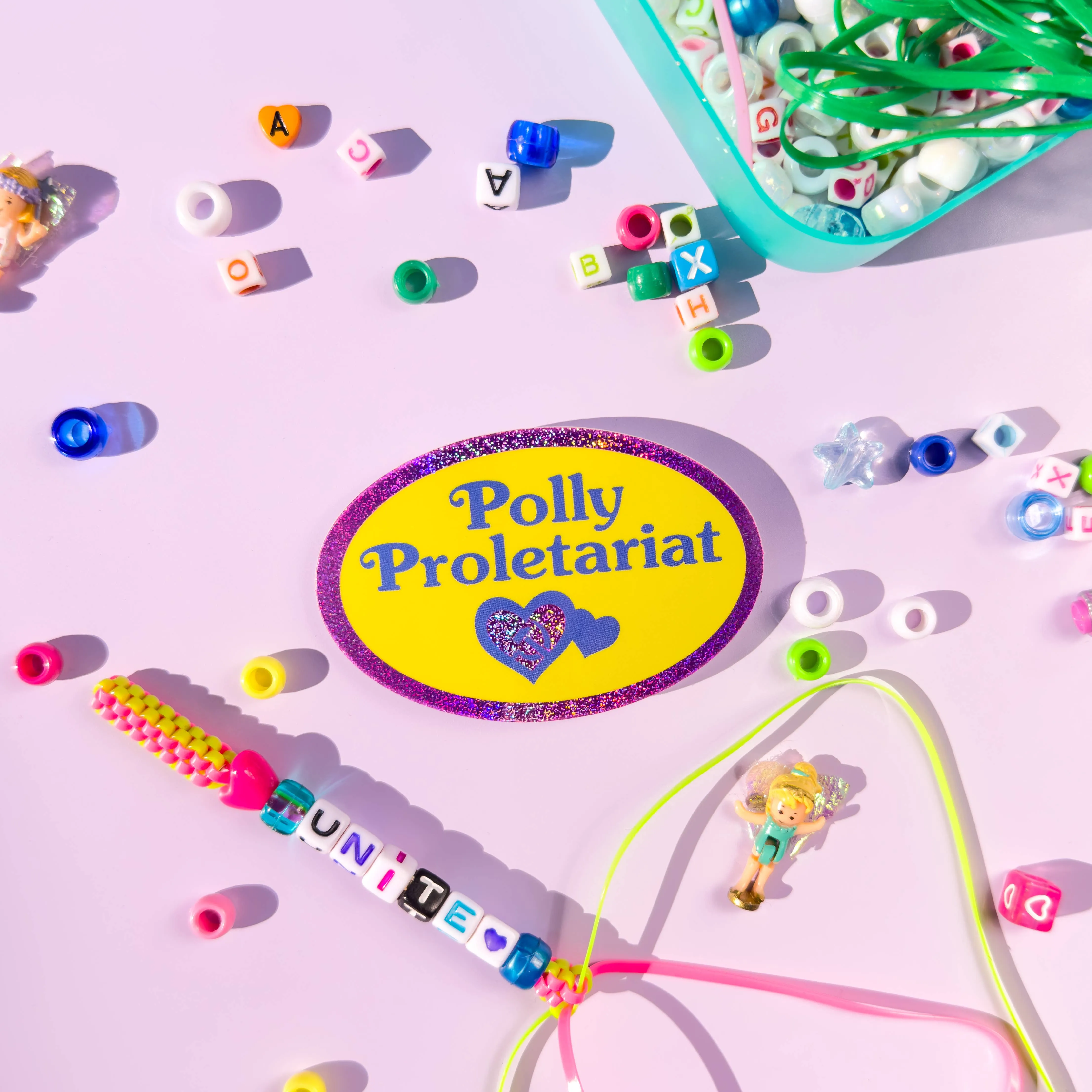 Precious Polly Proletariat Glitter Sticker