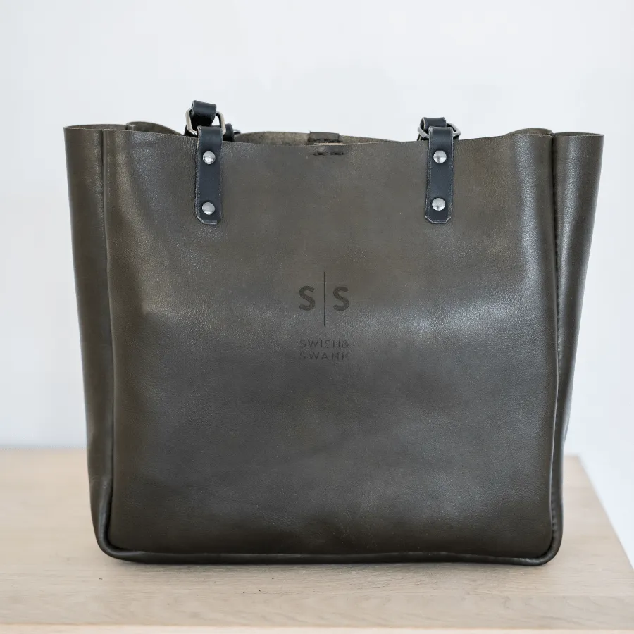 Premium Eve Leather Tote Bag 2.1 - Olive Green