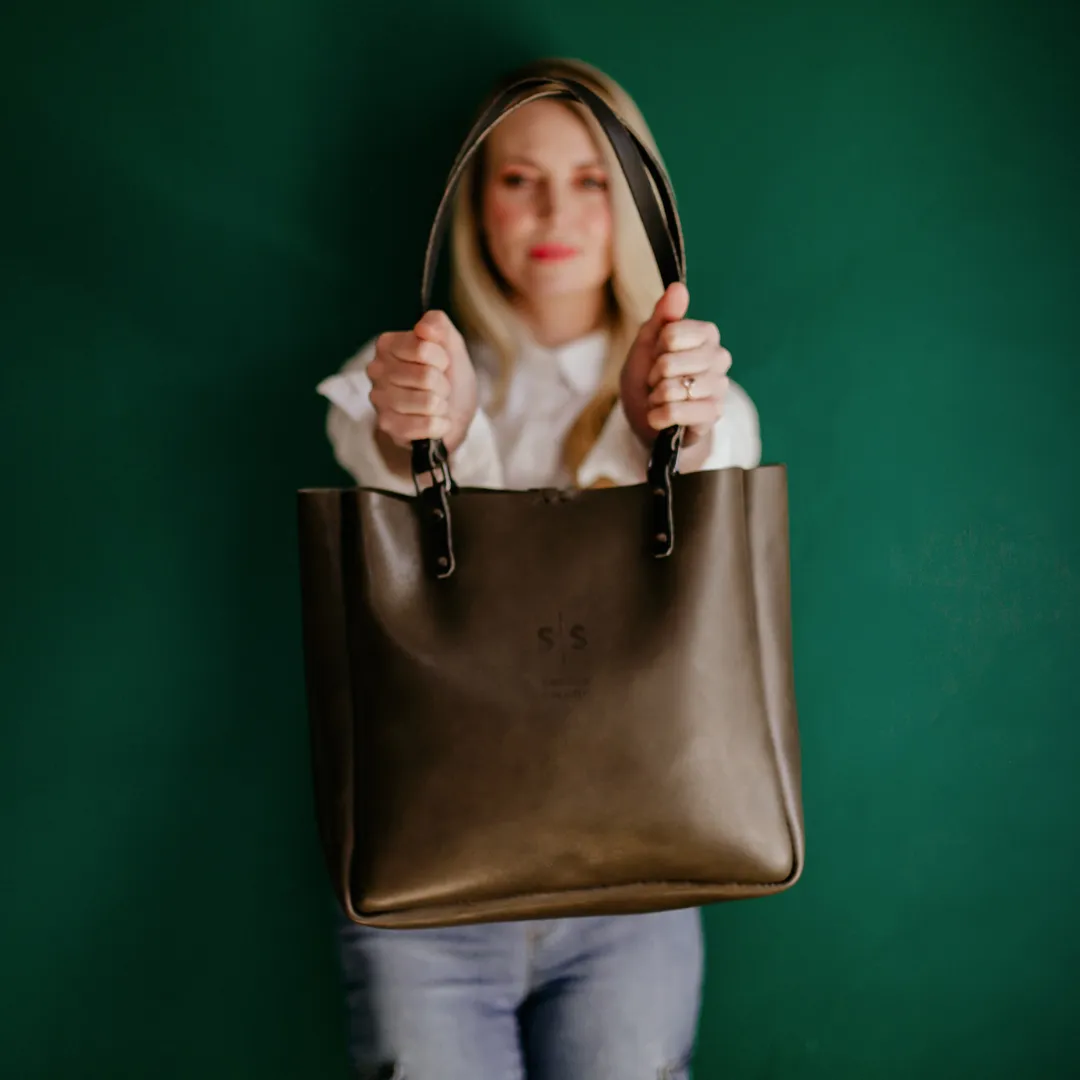 Premium Eve Leather Tote Bag 2.1 - Olive Green