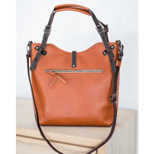 Premium Leather Esther Handbag 2.1  Hazelnut