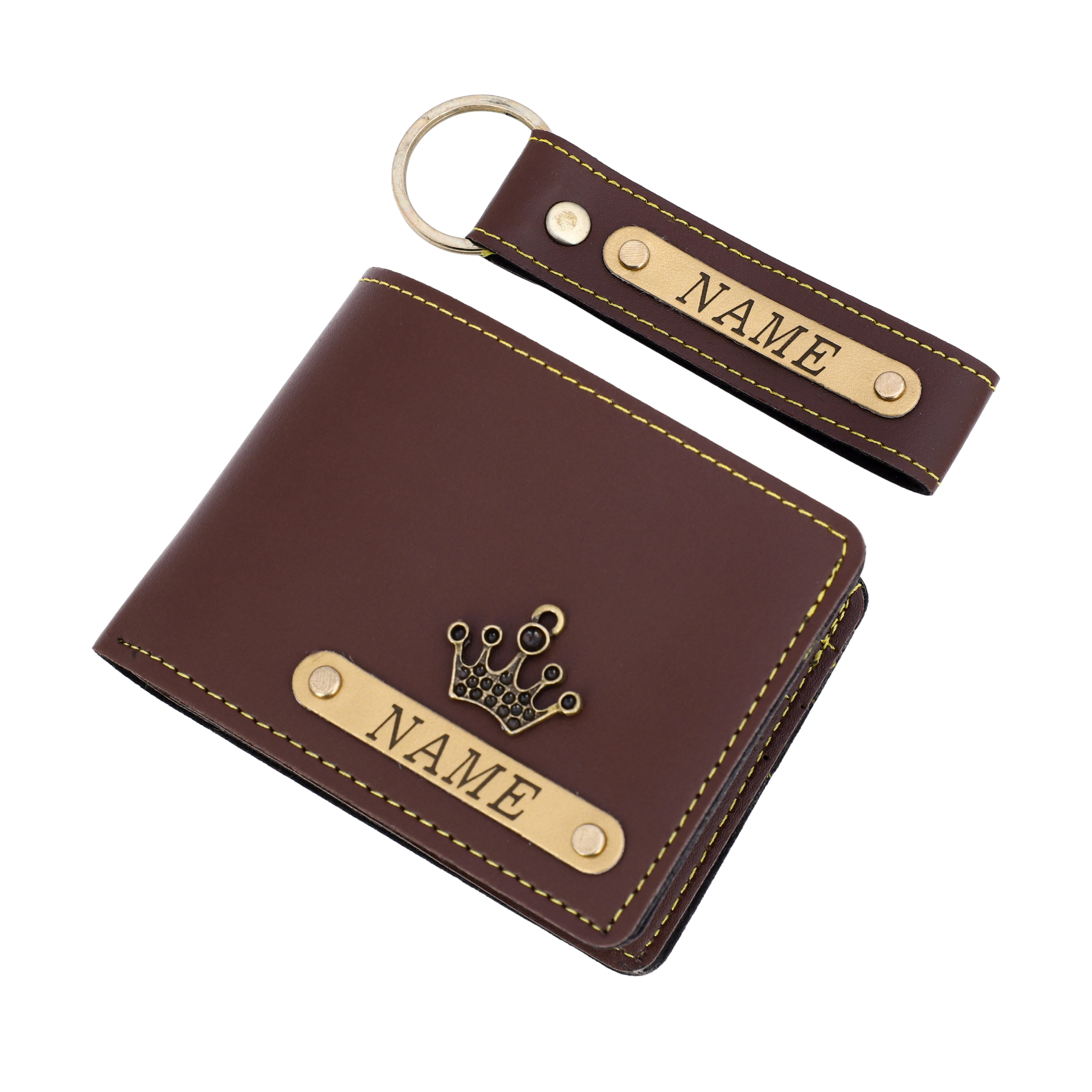 Premium Quality Men's Wallet and Keychain Gift Set | Brown Color