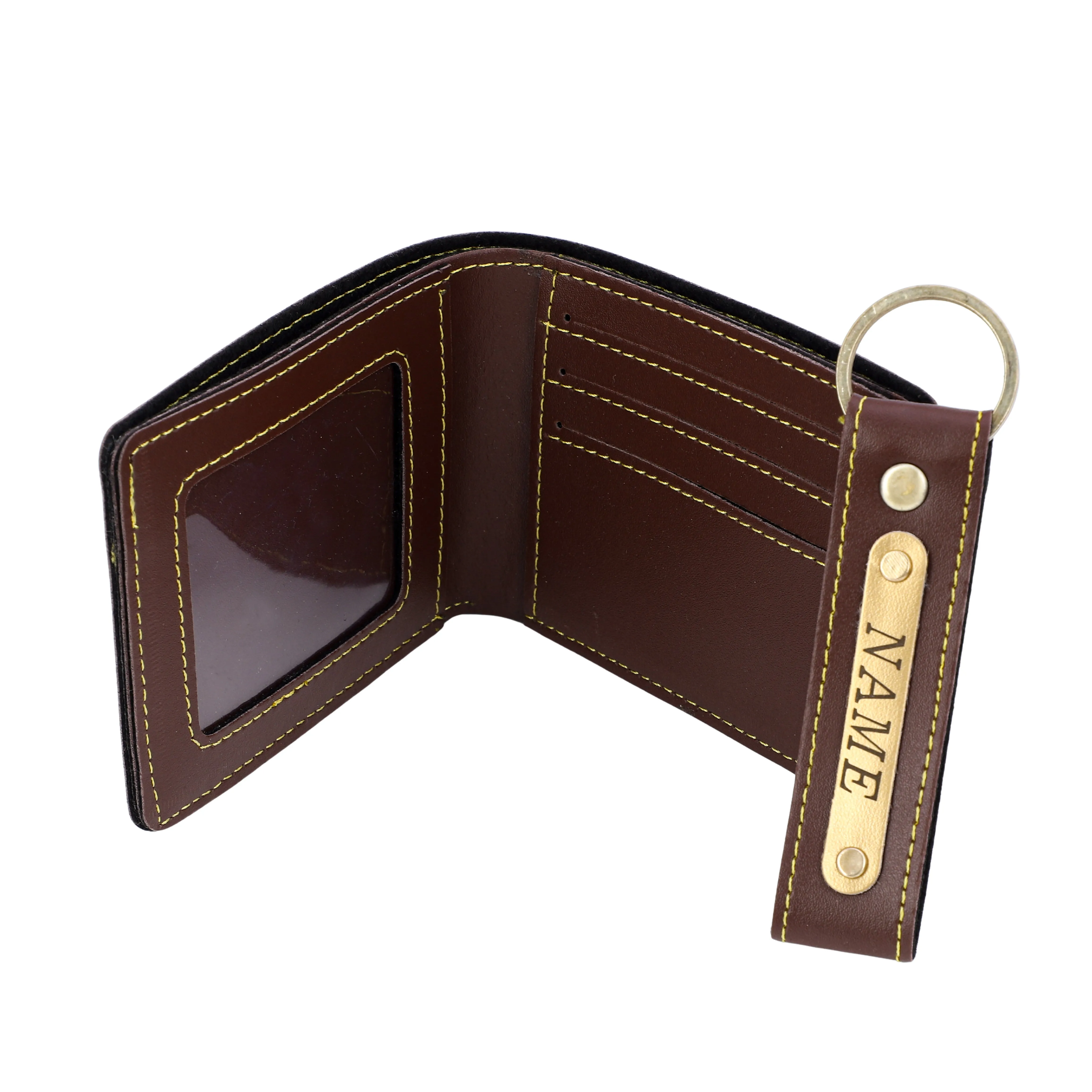 Premium Quality Men's Wallet and Keychain Gift Set | Brown Color