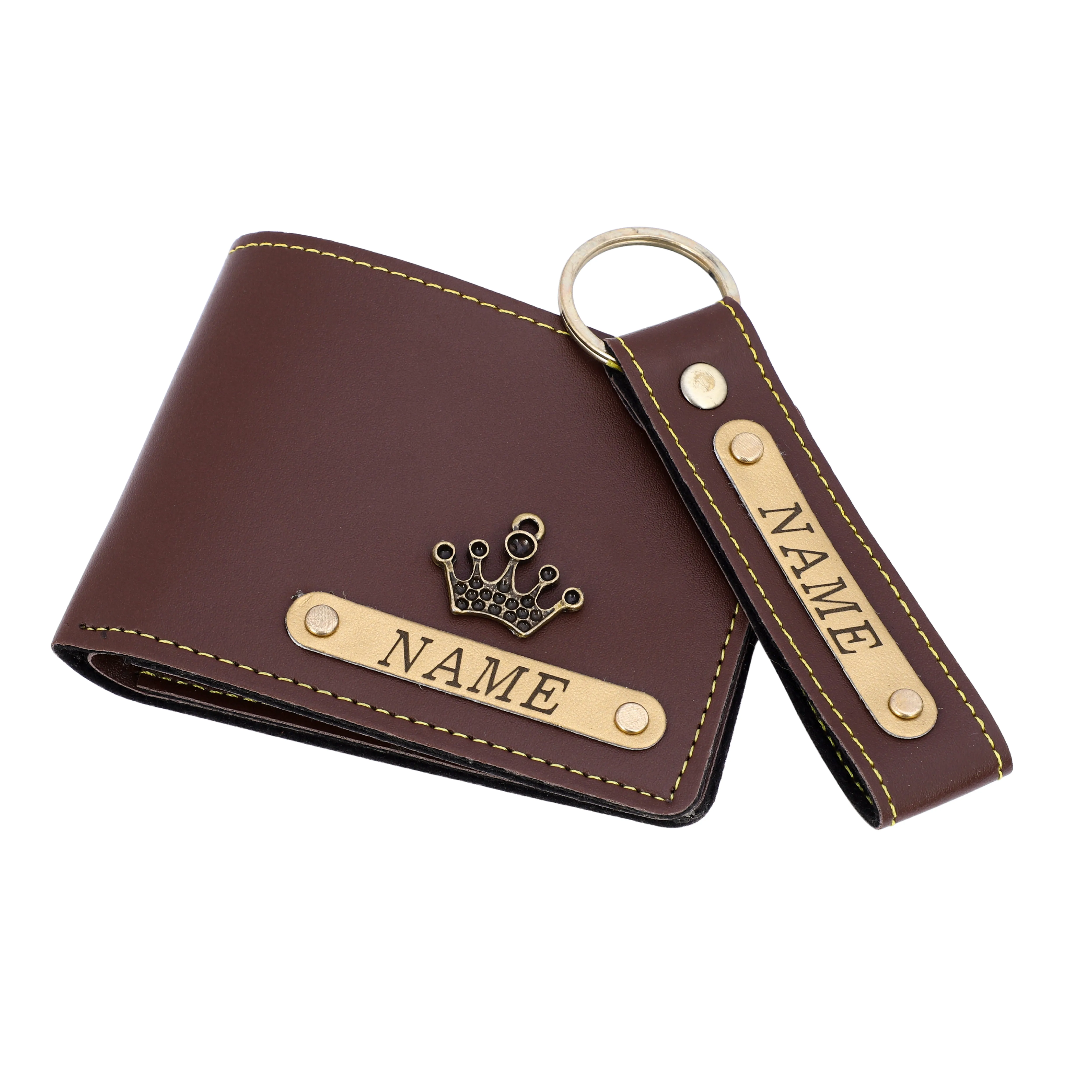 Premium Quality Men's Wallet and Keychain Gift Set | Brown Color