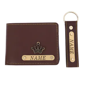 Premium Quality Men's Wallet and Keychain Gift Set | Brown Color