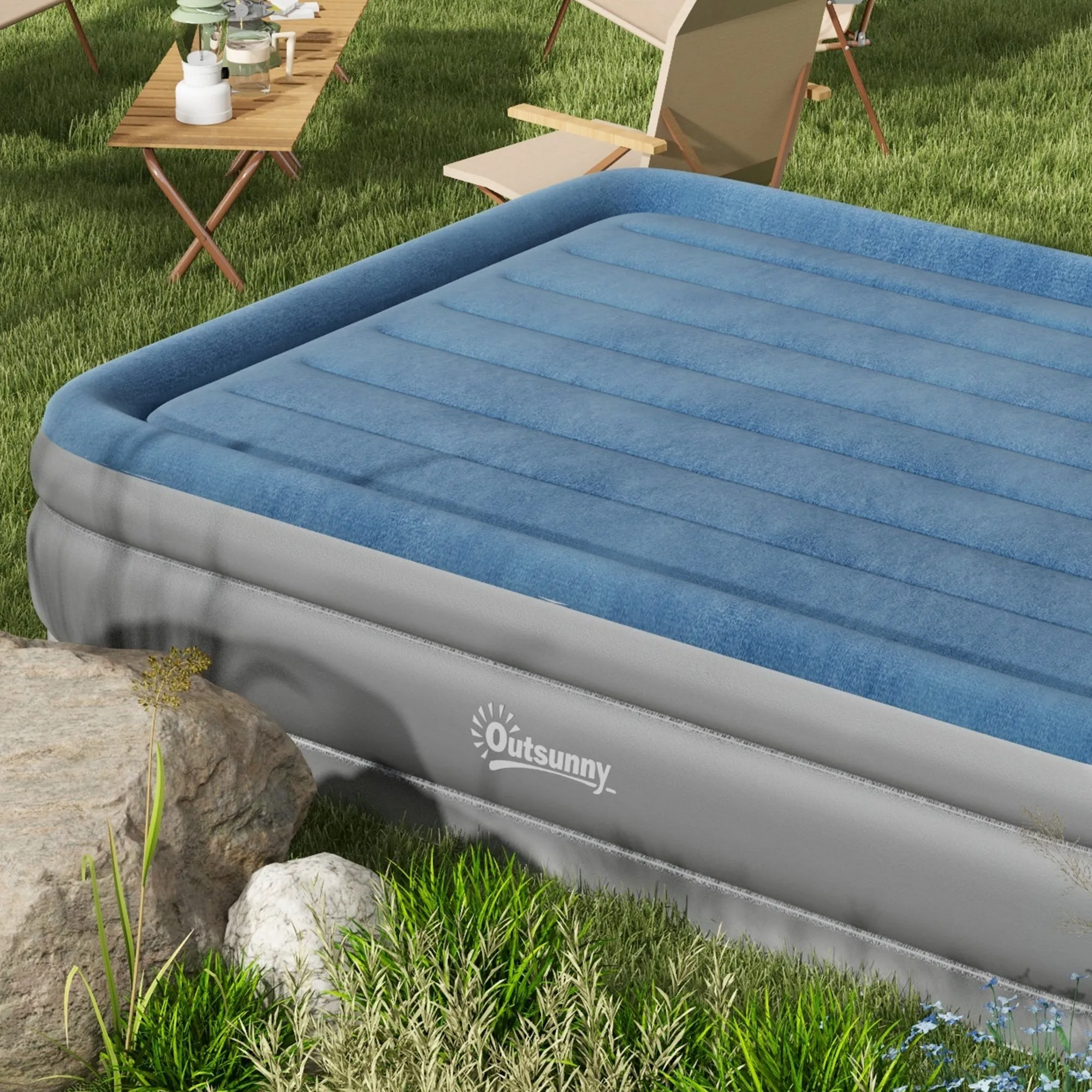 Queen-Size Inflatable Mattress, with Built-In Electric Pump and Bag