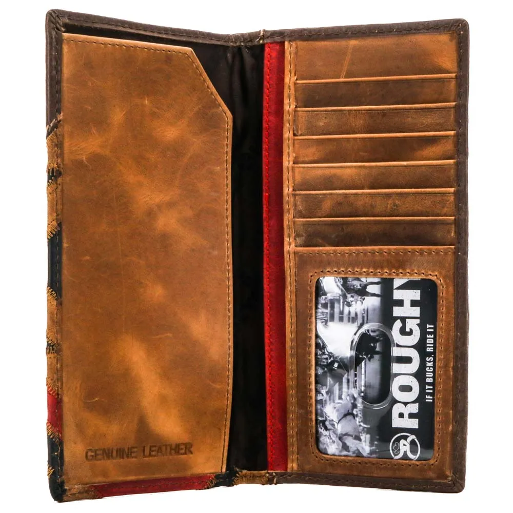 "Kamali" Rodeo Roughy 2.0 Wallet Brown/ Red w/Patchwork