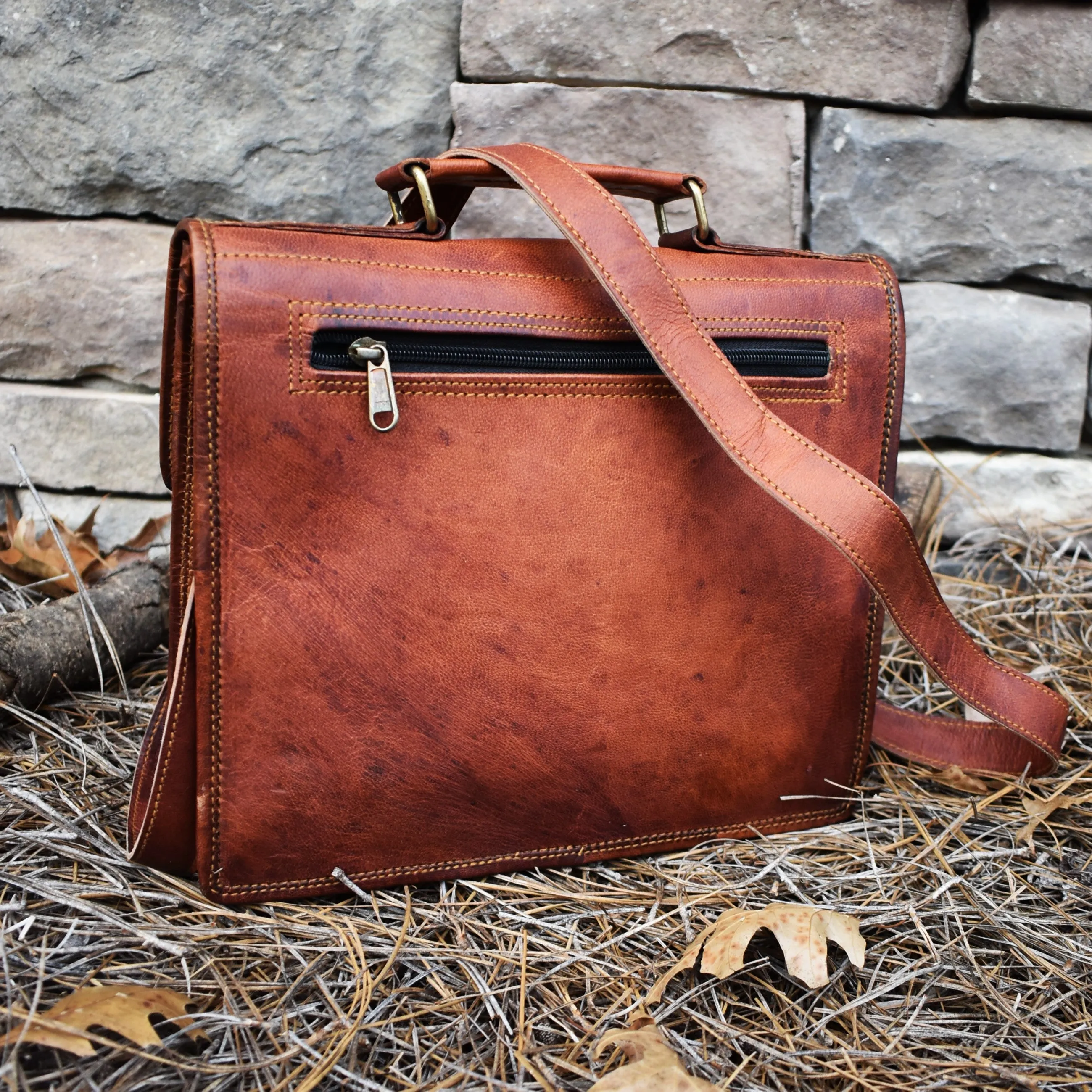 "The Adventurer" Leather Satchel - Medium