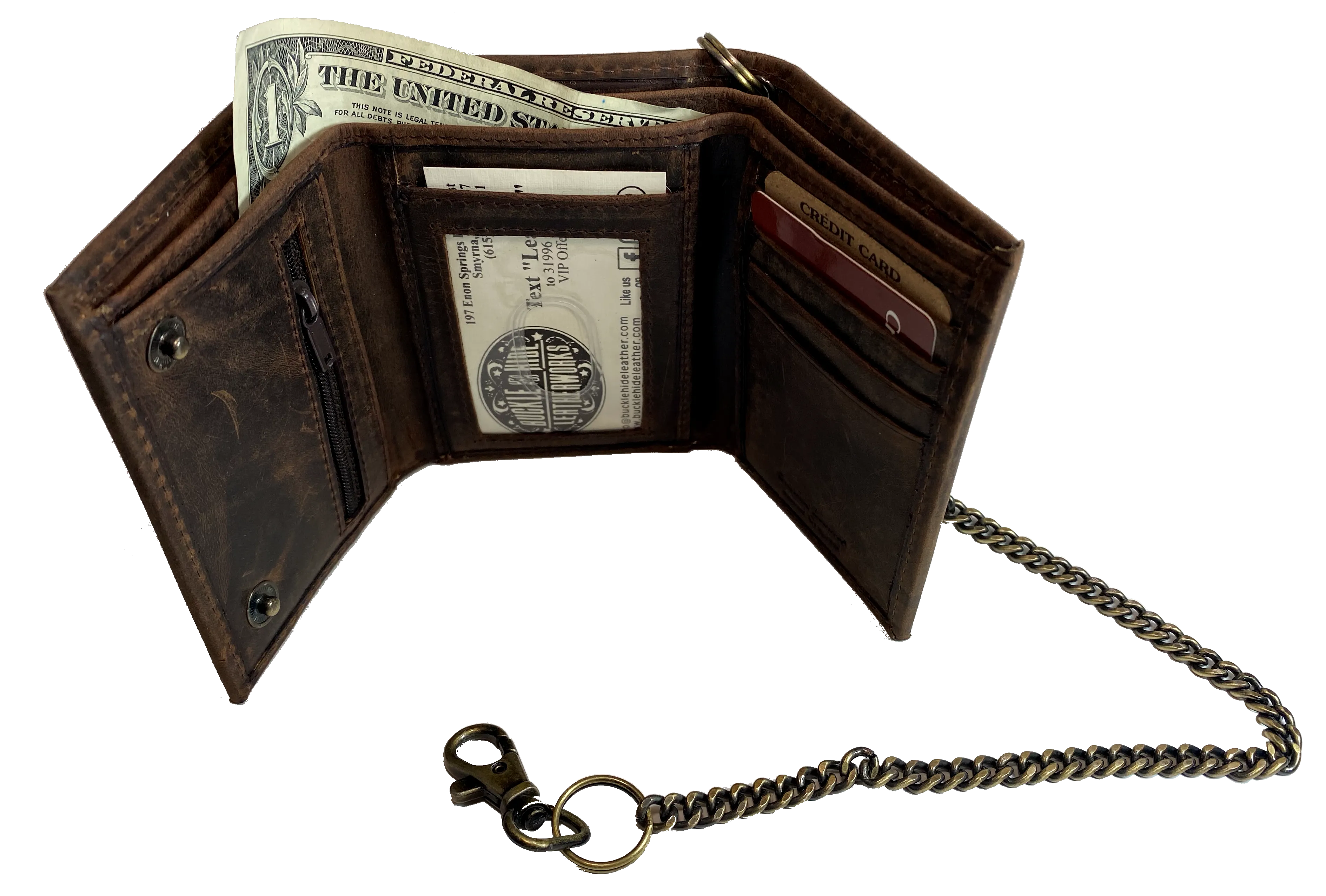 "The Bobber" Long RFID Trifold Chain Wallet