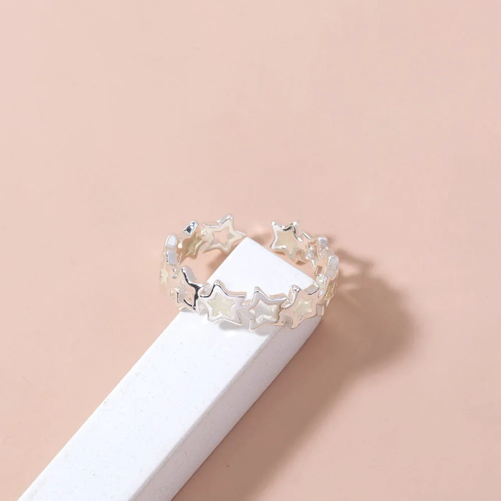 R648 - Retro Hollow Luminous Star Ring