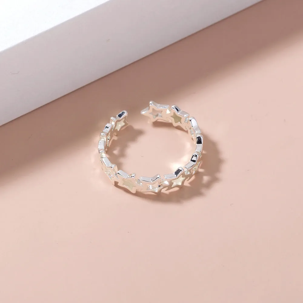 R648 - Retro Hollow Luminous Star Ring