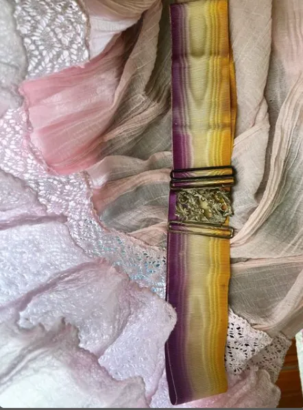 Rare Ornate Ombre Edwardian Belt w/ Unique Closure