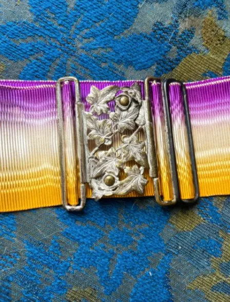 Rare Ornate Ombre Edwardian Belt w/ Unique Closure