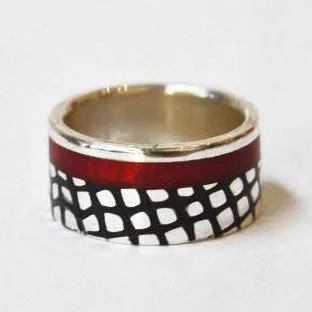 Red & Tracks Ring