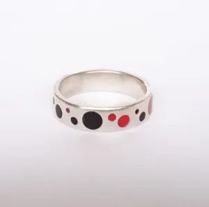 Resin Ring with Spots in Sterling Silver