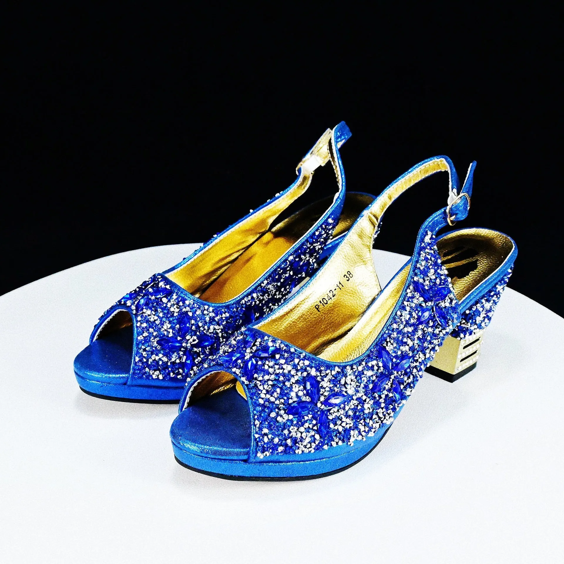 Rhinestone Chunky High Heel Casual Sandals With Clutch Bag ,With RHhinestone Bag ,Diamond Evening Wedding Bag