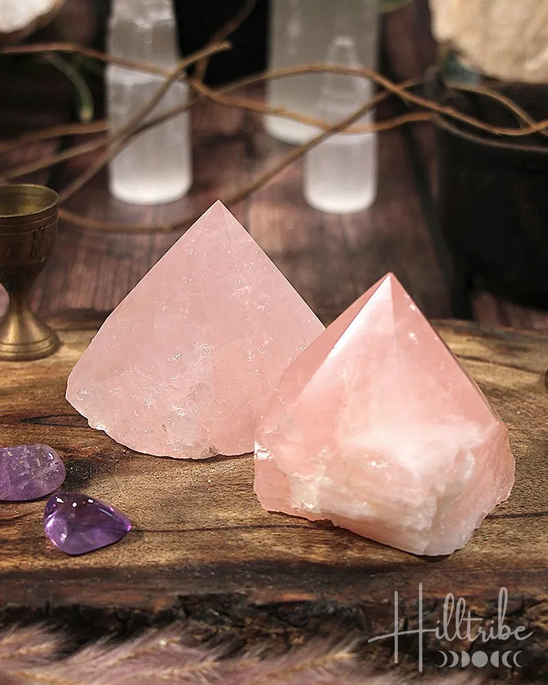 Rose Quartz Cut Base Point