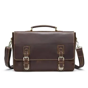 Rossie Viren  Men's Vintage Brown  Leather Postman Messenger Laptop Bag