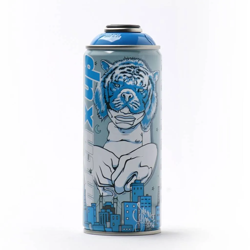 Sam Flores Light Blue Spray Paint Can Artwork by Montana MTN