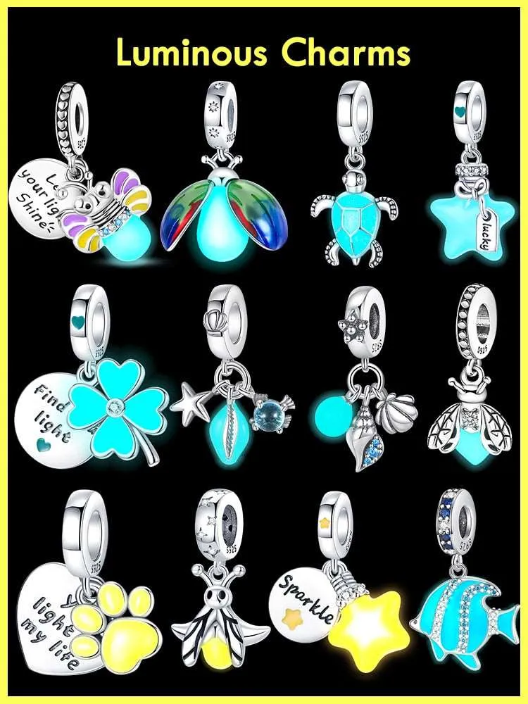 Sea Shell Luminous Charm Beads (Glows in the dark)